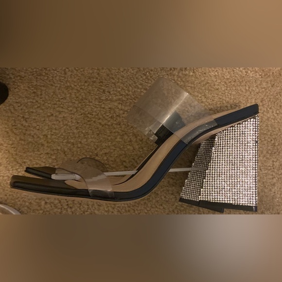 Schutz Womens Ariellen Embellished Block Heel Slide Sandals - Picture 4 of 5